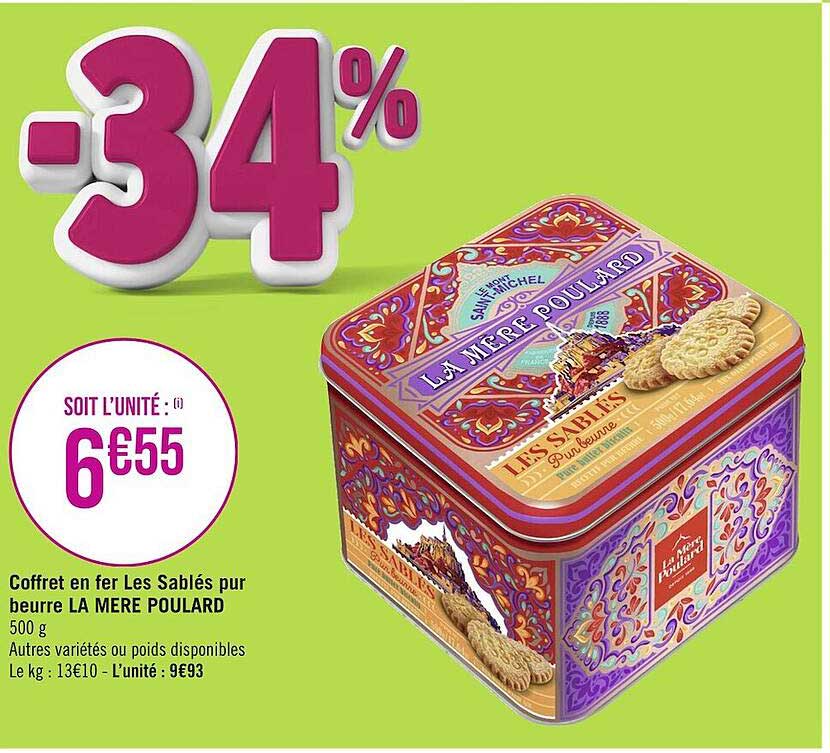 coffret en fer les sablés pur beurre la mère poulard