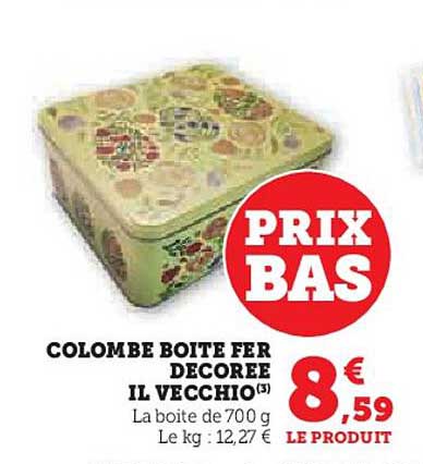 colombe boîte fer decorée il vecchio