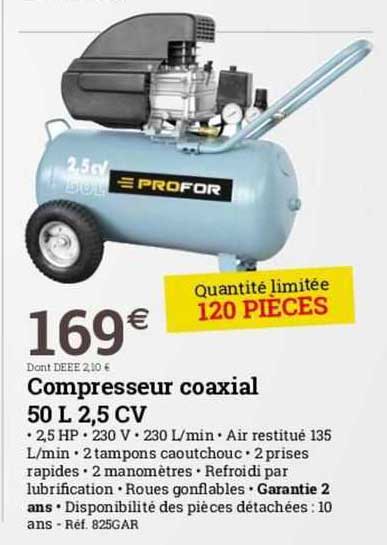 compresseur coaxial 50 l 2.5 cv