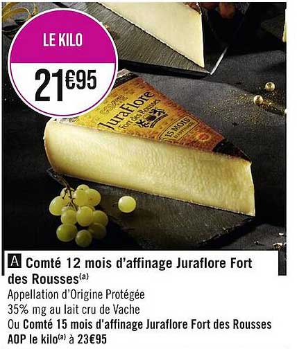 comté 12 mois d'affinage juraflore fort des rousses