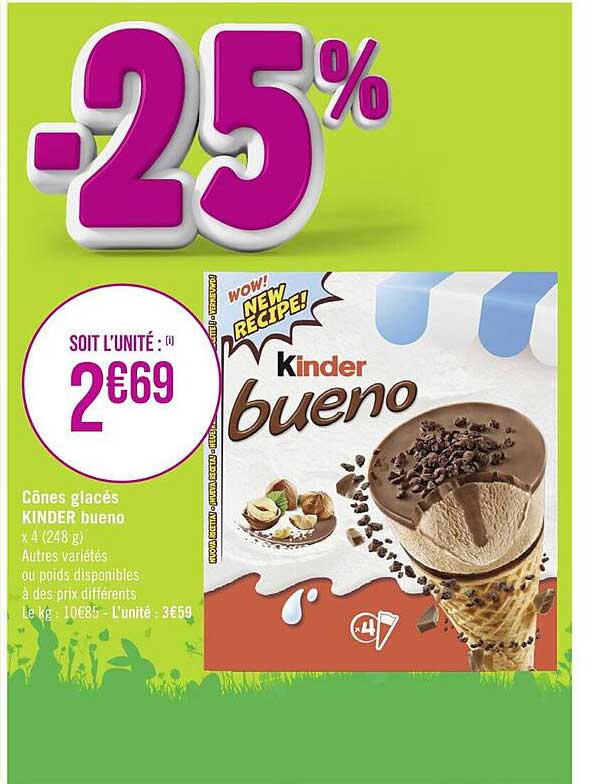 Cônes Glacés Kinder Bueno