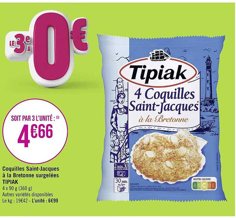 coquilles saint-jacques à la bretonne surgelées tipiak