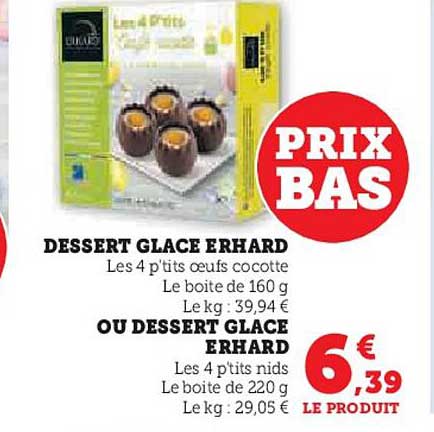dessert glacé erhard les 4 p'tits œufs cocotte ou dessert glacé erhard les 4 p'tits nids