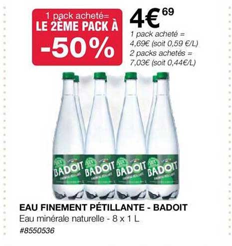 eau finement pétillante - badoit