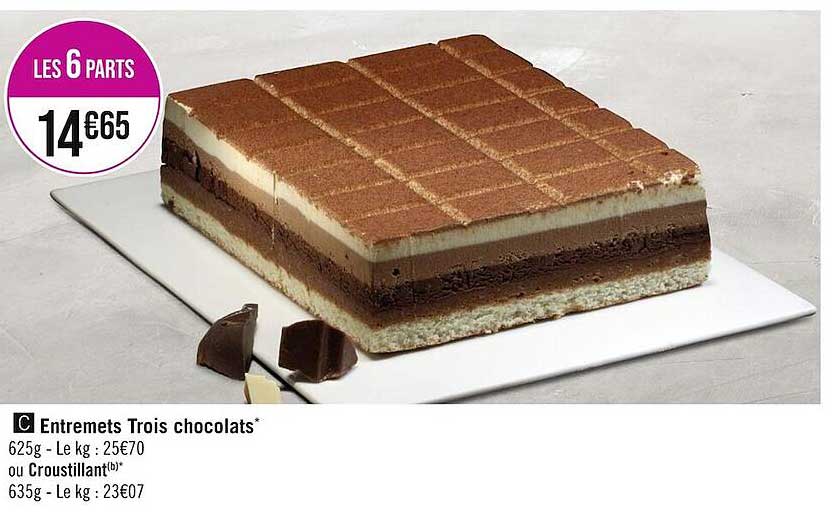 entremets trois chocolats ou croustillant
