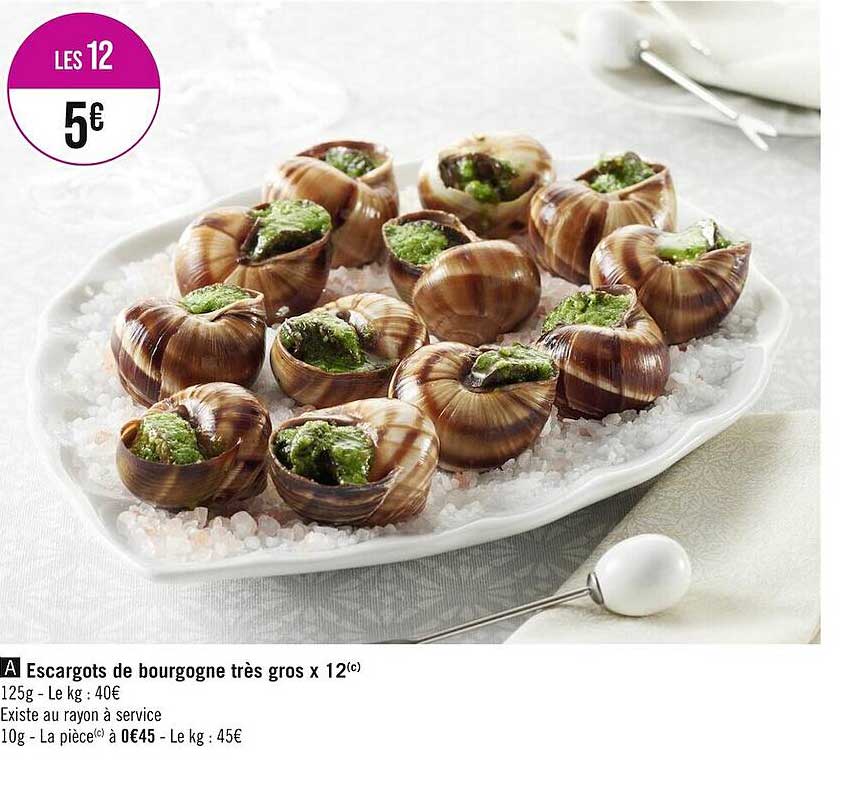 escargots de bourgogne très gros x12