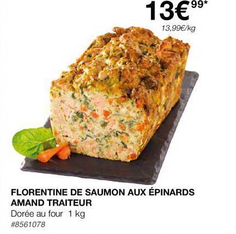 florentine de saumon aux épinards amand traiteur