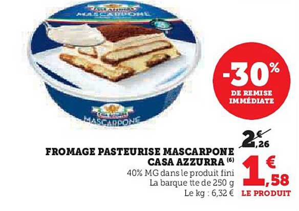 fromage pasteurisé mascarpone casa azzurra