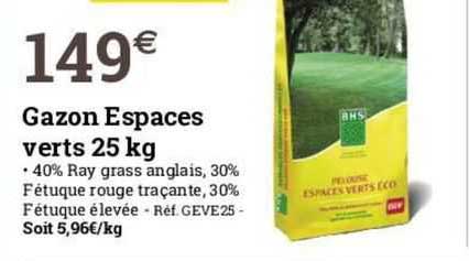 Gazon Espaces Verts 25 Kg