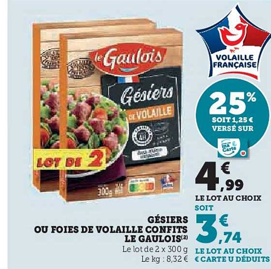 Gésiers Ou Foies De Volaille Confits Le Gaulois