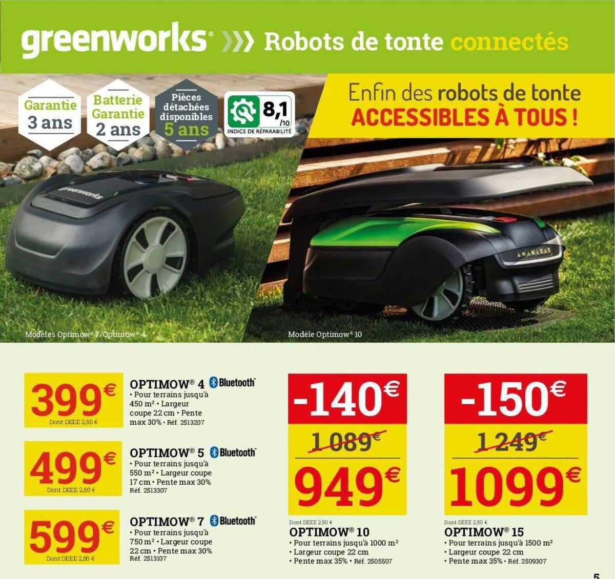 greenworks robots de tonte connectés