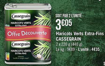 haricots verts extra-fins cassegrain