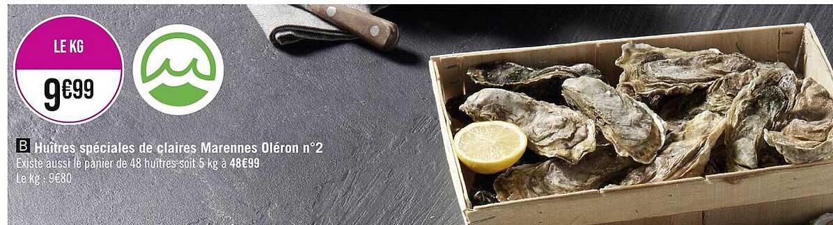 huîtres spéciales de claires marennes oléron n°2