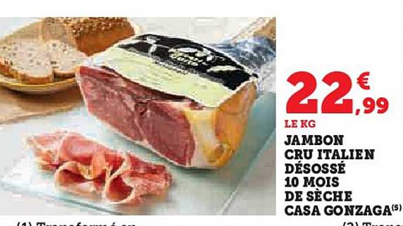 Jambon Cru Italien Désossé 10 Mois De Sèche Casa Gonzaga