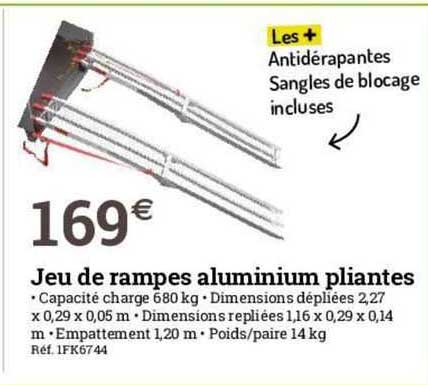 jeu de rampe aluminium pliantes