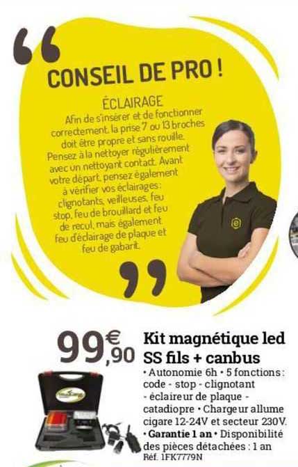 kit magnétique led ss fils + canbus