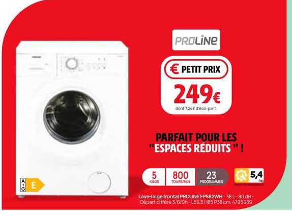 lave-linge frontal proline