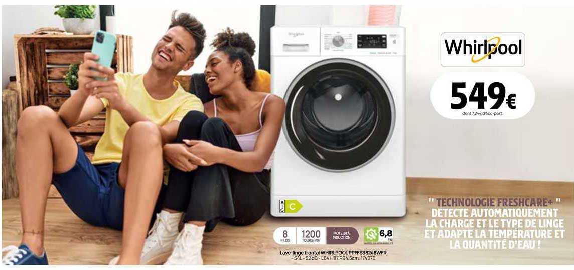 lave-linge frontal whirlpool