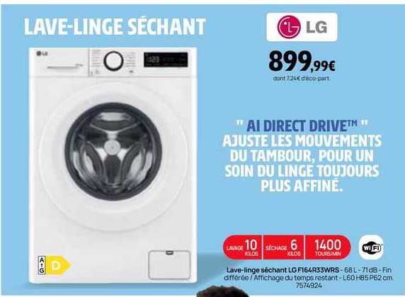 lave-linge séchant lg
