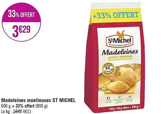 Madeleines Moelleuses St Michel