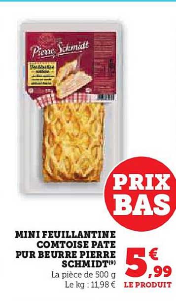 mini feuillantine comtoise pate pur beurre pierre schmidt