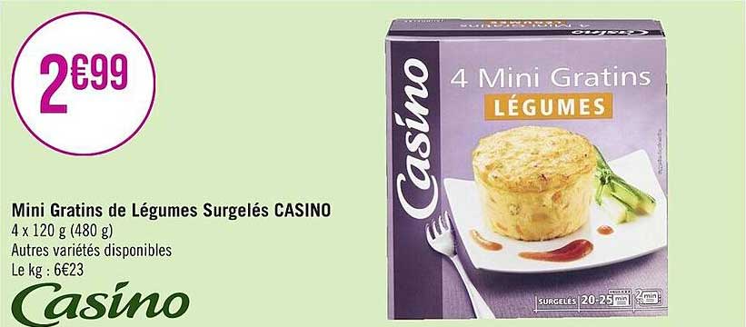 mini gratins de légumes surgelés casino