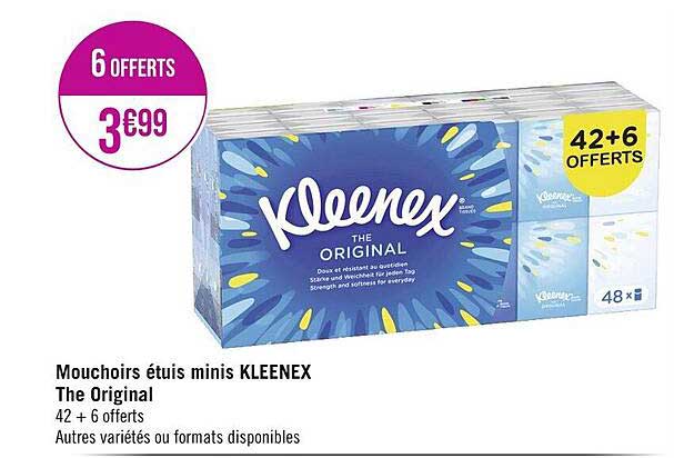 Mouchoirs étuis Minis Kleenex The Original