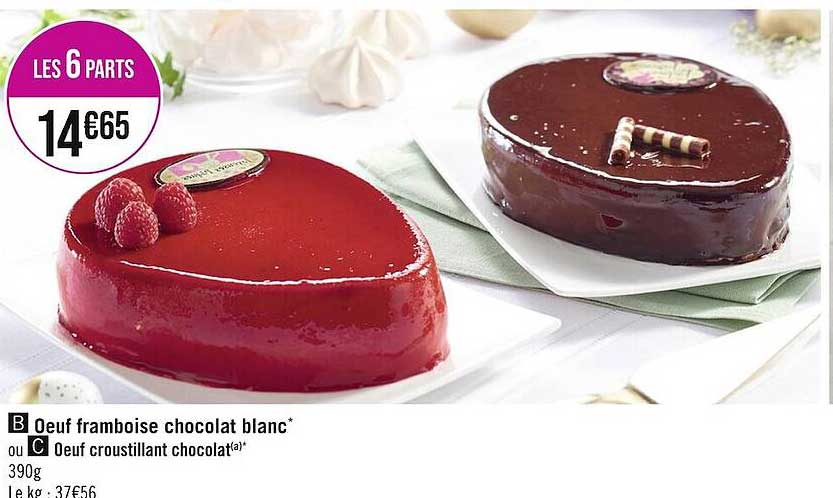 œuf framboise chocolat blanco ou œuf croustillant chocolat