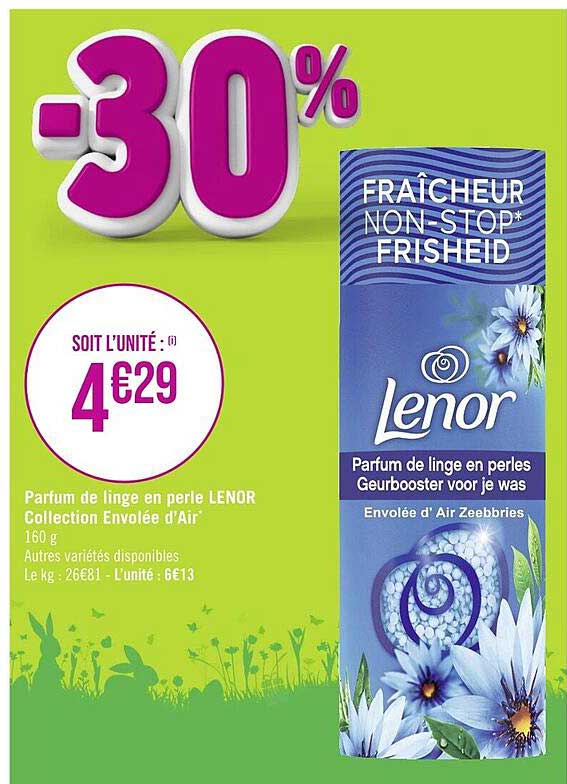 parfum de linge en perle lenor collection envolée d'air