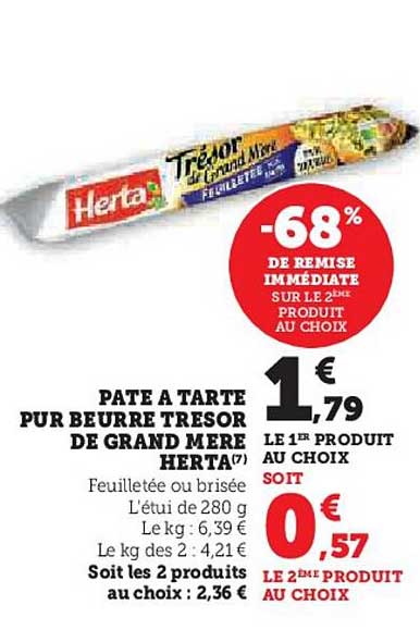 pâte à tarte pur beurre trésor de grand mère herta