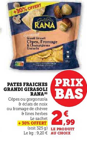 pâtes fraîches grandi girasoli rana