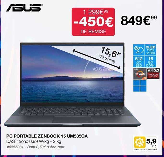 Pc Portable Zenbook 15 Um535qa Asus