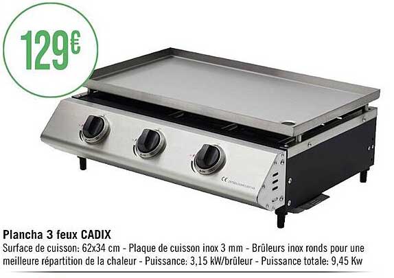 plancha 3 feux cadix