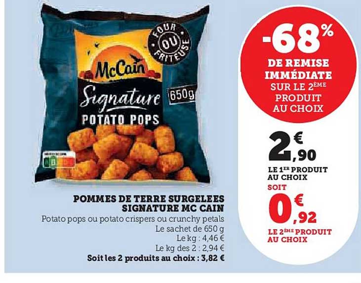 pommes de terre surgelées signature mc cain