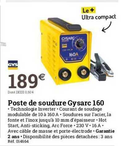 poste de soudure gysarc 160 gys