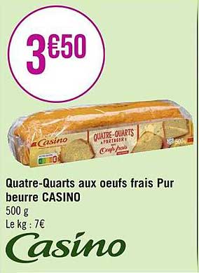 quatre-quarts aux œufs frais pur beurre casino