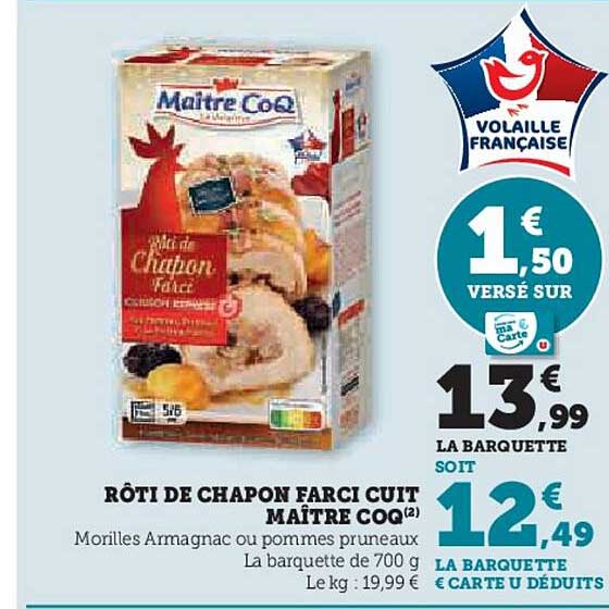 rôti de chapon farci cuit maître coq
