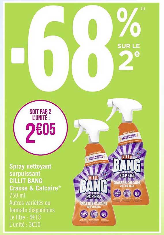 spray nettoyant surpuissant cillit bang crasse & calcaire
