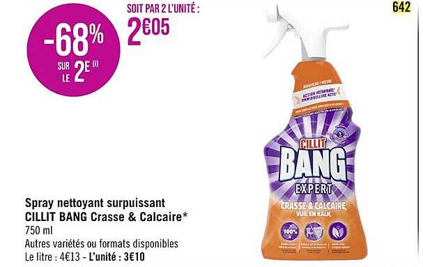 spray nettoyant surpuissant cillit bang crasse & calcaire