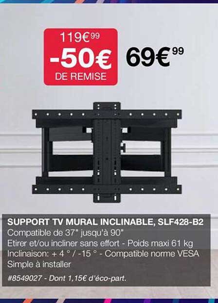Support Tv Mural Inclinable, Slf428-b2