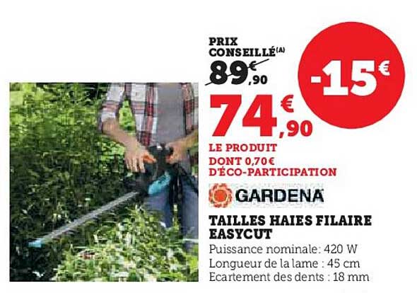 tailles haies filaire easycut gardena