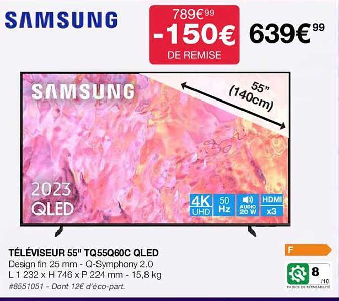 Téléviseur 55" Tq55q60c Qled 140 Cm 55" Samsung