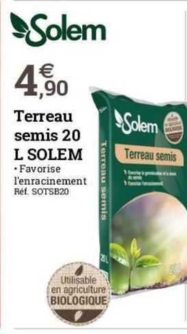terreau semis 20 l solem