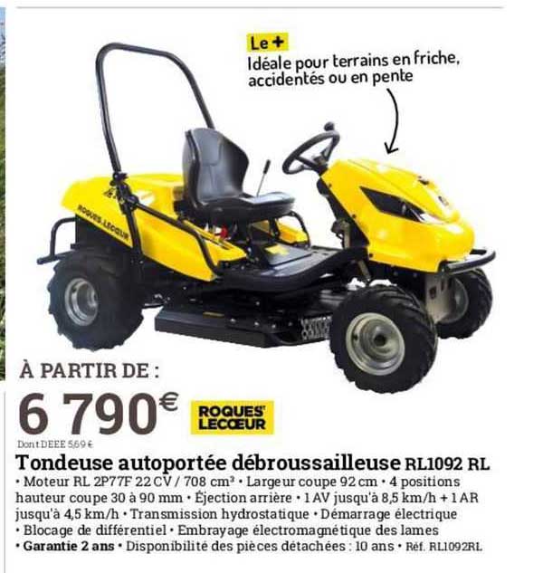 Tondeuse Autoportée Débroussailleuse Rl1092 Rl