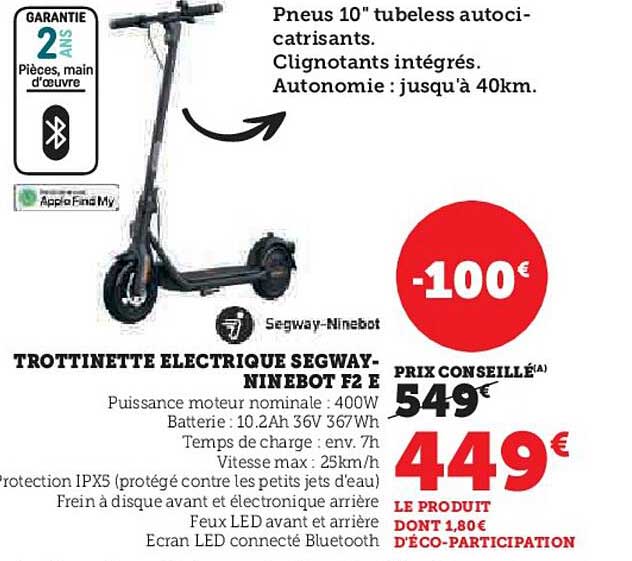 trottinette électrique segway-ninebot f2 e