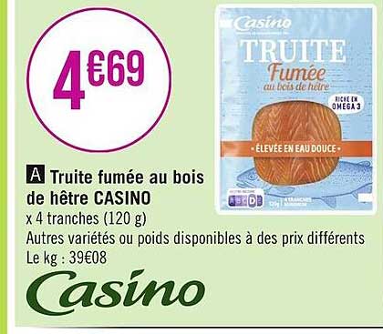 Truite Fumée Au Bois De Hêtre Casino