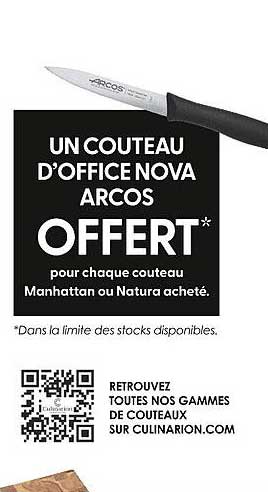 un couteau d'office nova arcos