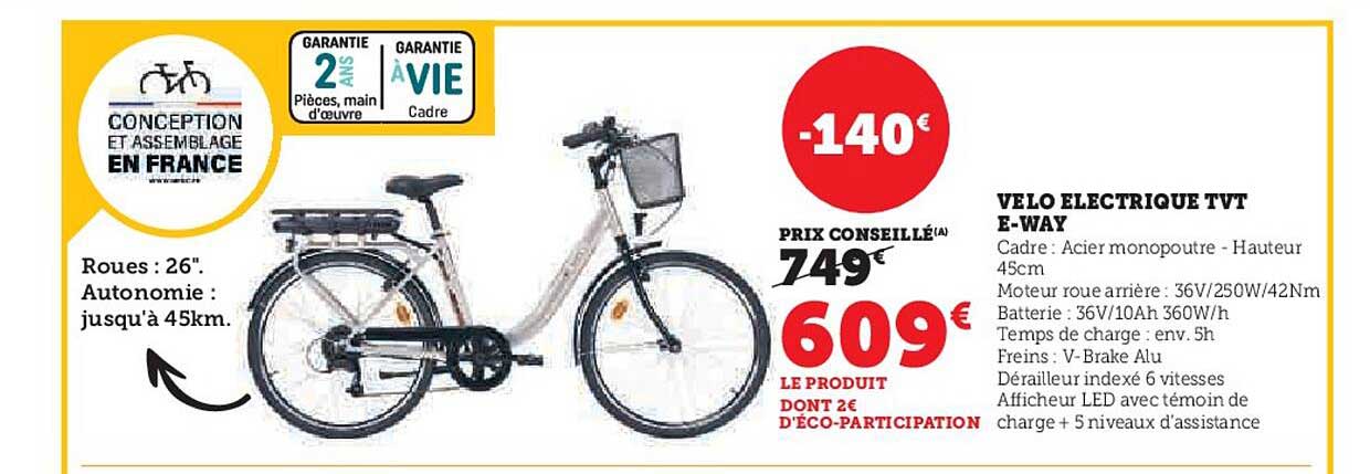 vélo électrique tvt e-way