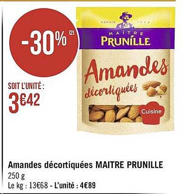 amandes décortiquées maître prunille
