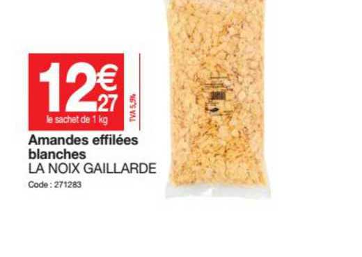 amandes effilées blanches la noix gaillarde